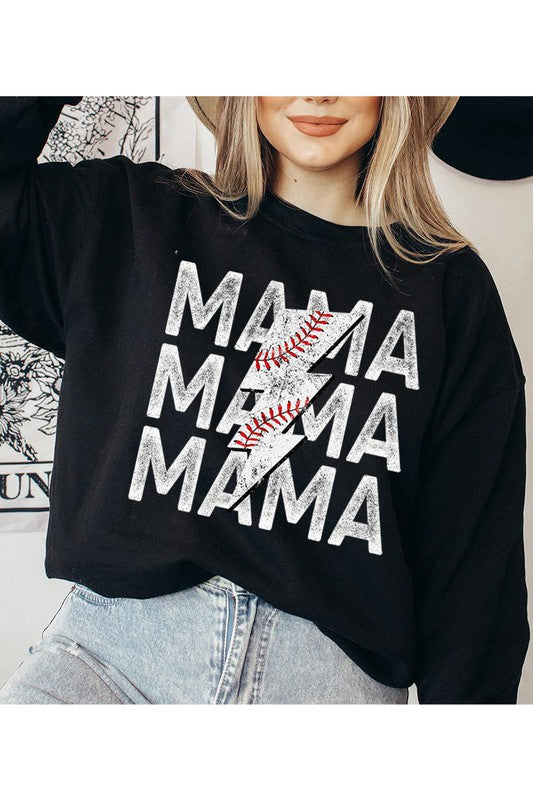 MAMA BASEBALL FLEECE SWEATSHIRT
