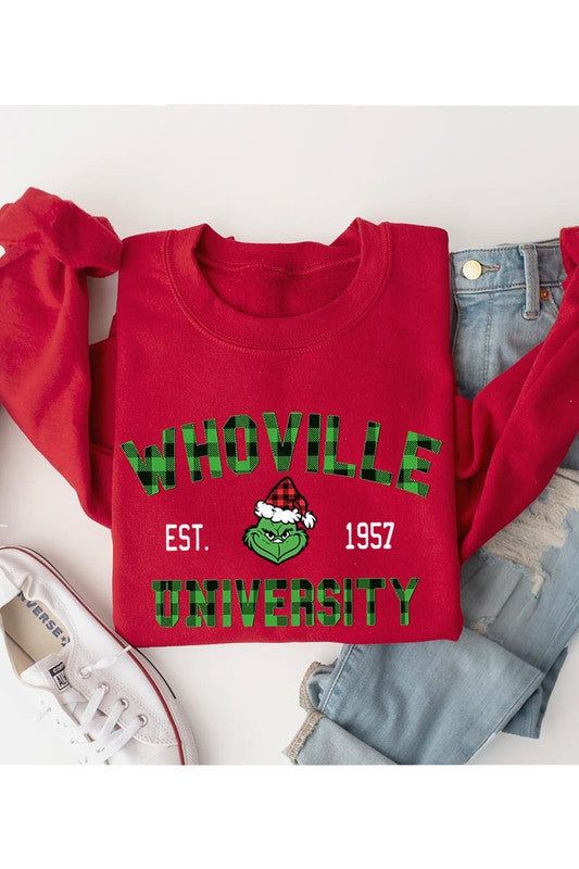 WHOVILLE GRINCH UNISEX FLEECE SWEATSHIRT