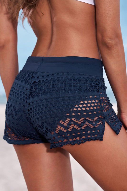 Blue Drawstring Waist Shorts