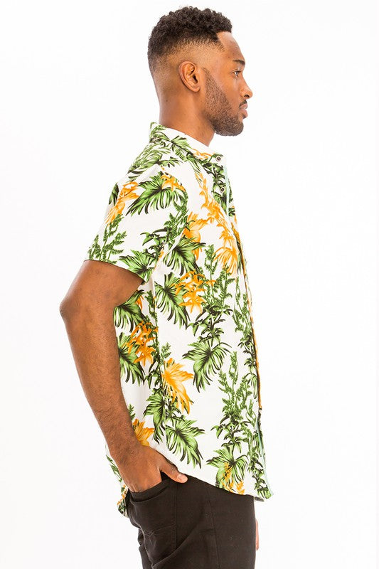 Mens Print Hawaiian Shirt