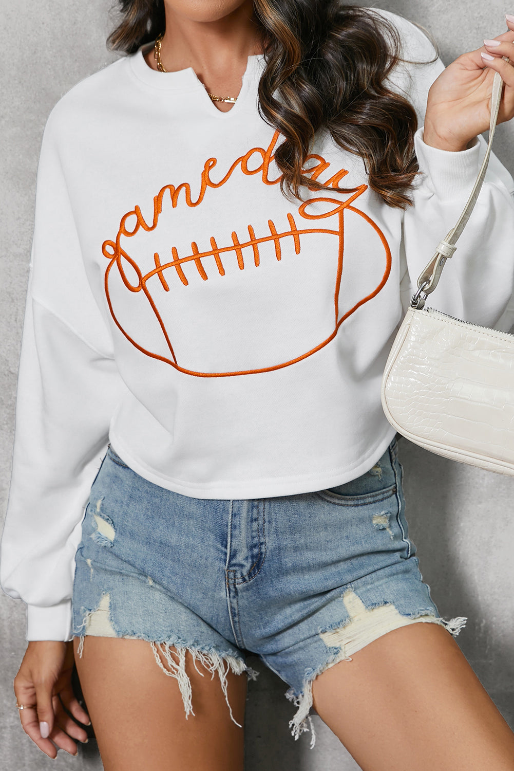 GAME DAY Football Graphic Notched Sweatshirt