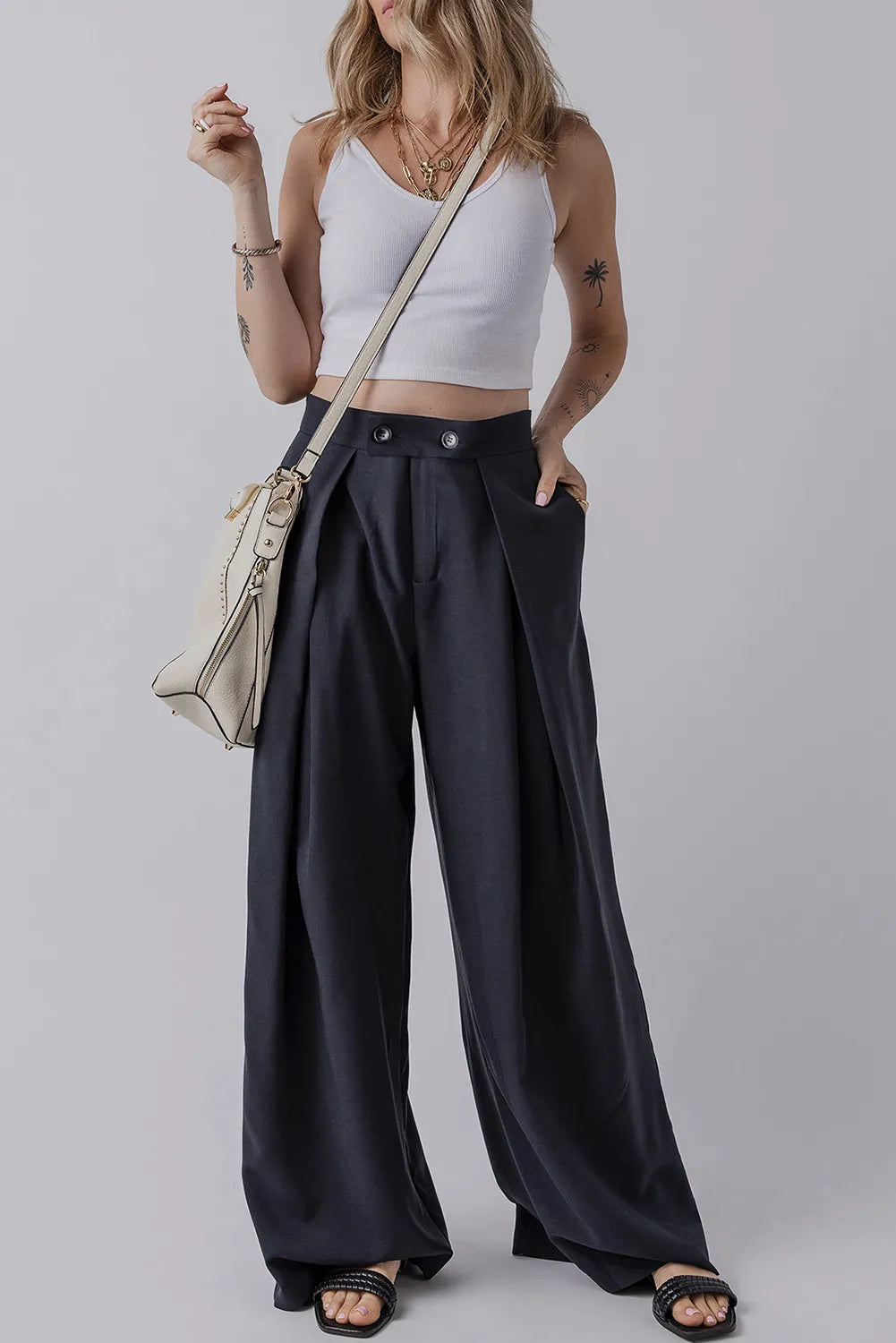 Wide Leg Pants with Pockets